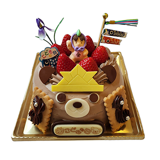 チョコくまちゃんのかぶとデコレーション